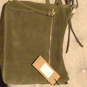 Genuine Leather, Margot Suede hobo bag: Olive green